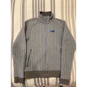 Patagonia retro stripe “quilt again” wool jacket